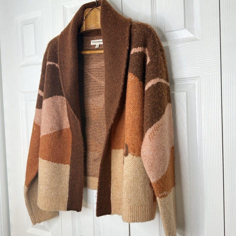 Lucky Brand Santa Fe Cactus Horse Cardigan Sweater Womens Medium Western Boho - Picture 2 of 8
